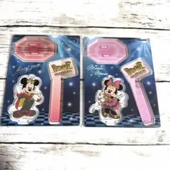 新品未開封 ディズニHappyくじ アイドル ミッキー ミニー アクリルスタンド