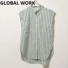 GLOBAL WORK　グローバルワーク　イージーケアリネンブレンドシャツ