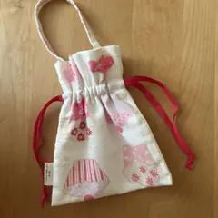 希少LAURA ASHLEY カップケーキ柄の可愛いミニ巾着袋のサムネイル