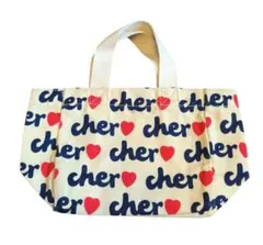 cher ロゴ ハート柄 キャンバス ミニトートバッグのサムネイル