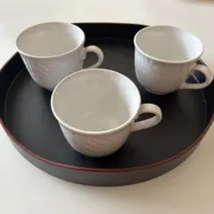 波模様陶器マグカップ3個セット