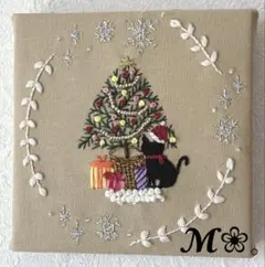 12月 アートパネル *↟⍋*↟黒猫ちゃんとクリスマス*↟⍋*↟
