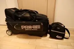 ABSボウリングバッグ3個入(3ボールカート) PRO-AM　黒　1個入セットのサムネイル