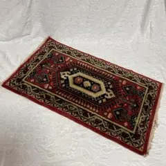 VINTAGE ANTIQUE ペルシャ絨毯風 ミニラグ 玄関マット 쇼와 레트로