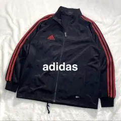 F6-003 00s adidas トラックジャケット M 赤黒 ロゴ刺繍のサムネイル