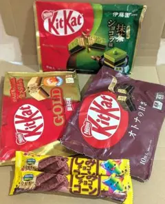 キットカット　抹茶ショコラ味　オトナの甘さ　ゴールド塩キャラメル味　しみチョコ