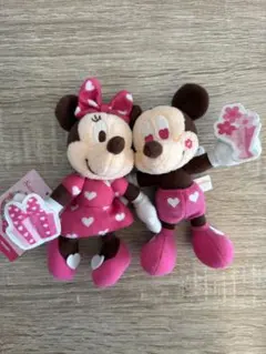 【新品未使用品】ミッキー＆ミニー バレンタイン 2010 ぬいぐるみバッジ