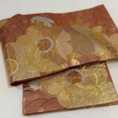 【超美品】振袖用帯　袋帯 花と蝶々 正絹 金銀糸 成人式 七五三参り