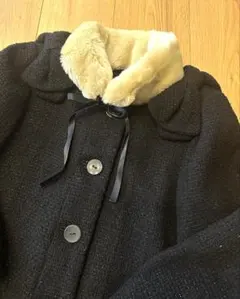 美品です⭐︎ファー付きコート　ポンポネット　コート　130 140 リボン
