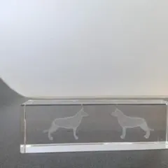 【精密彫刻】3D クリスタル レーザー 犬・ジャーマンシェパード ケース付きのサムネイル