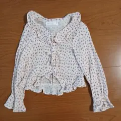 ZARA 花柄フリル長袖ブラウス 7 (122cm)
