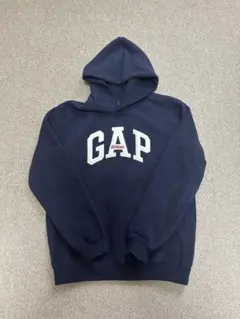 GAP ネイビー ロゴ フード付きパーカー