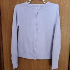 薄紫 長袖カーディガン 前面ボタン式　GU