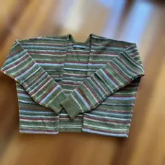 INHERIT ストライプ ニットカーディガン