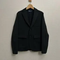 フレッドペリー テーラードジャケット 刺繍ロゴ 黒 XS