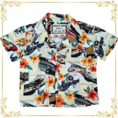キッズ アロハシャツ 半袖 胸ポケット 6ヶ月 ハワイアン 総柄