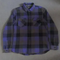 VANS　バッファローチェックシャツ　パープル　ブラック　Ｌサイズ