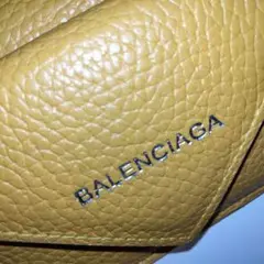 BALENCIAGA ブラウン イエロー オークル 三つ折り財布 お札小銭入れ