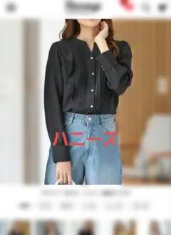 ハニーズ【褒められ】フリルピンタックブラウスS