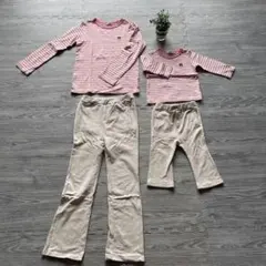 ダブルビー　ロンT 130 80 お揃い　プティマイン　レギンスフレアパンツ