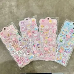 ▽おしり ムニムニ シール 立体 ぷにぷに 動物 かわいい 4枚f