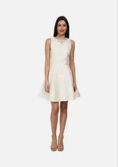 Ted Baker パールビジュー　シルバー　フレアミニワンピースのサムネイル