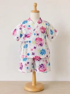 100cm 甚平 花柄 あじさい柄 夏祭り 花火 キッズ 美品