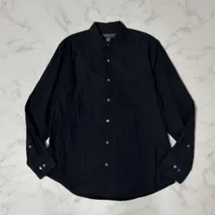 90s BANANA REPUBLIC 無地 長袖シャツ ブラック ヴィンテージ