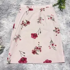 プロポーションボディドレッシング 花柄 膝丈スカート フェミニン ピンク (2)