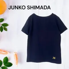 ジュンコシマダ 半袖Tシャツ(38) ネイビー ロゴ刺繍 オーガニックコットンのサムネイル
