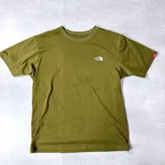 ザノースフェイス スクエアカモフラージュロゴ Tシャツ カーキ
