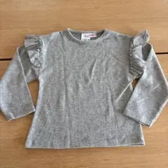 ZARA フリル付き長袖カットソー♡ 104グレー