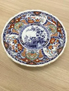 九谷焼 内喜陶苑 大皿 飾り皿 金彩 色絵 盛皿 31cm 未使用保管品 九谷焼 内喜陶苑 大皿 飾り皿 金彩 色絵 盛皿 31cm 未使用保管品