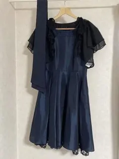アクシーズファム　結婚式　パーティードレス　ワンピース　ボレロ　紺　ネイビー