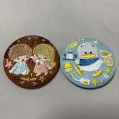 サンリオキャラクターズ刺繍缶バッジ キキララ あひるのペックル