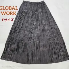 【美品】GLOBAL　WORK プリーツスカート ゴムウエスト　Fサイズ