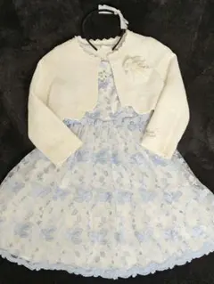 【メゾピアノ】120 子供　入学式　フォーマルドレス　ボレロ　4点セット