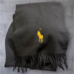 【セール中】POLO RALPH LAUREN 黒 マフラー イタリア製