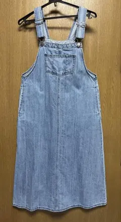 デニムサロペット　ジャンパースカート　S ブルー