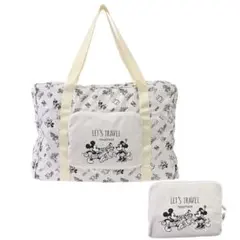 ディズニー ミッキー＆フレンズ トート 折りたたみ ポケッタブル トラベルバッグ