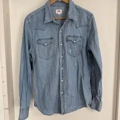 Levi's リーバイス ウエスタン デニムシャツ M ダメージ加工パールボタン