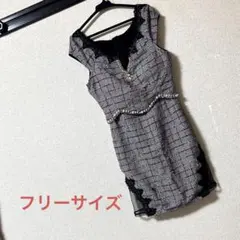 【訳あり】　ワンピース　ドレス　ビジュー　ミニワンピース　ノースリーブ　半袖