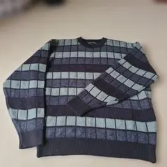 チェック柄ニットセーター　Lサイズ