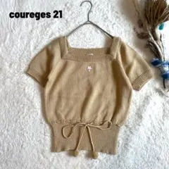 Courrèges クレージュ ロゴ半袖ニット 21 ポンポン付き 希少 - メルカリ