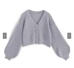 GRL アソートビジューボタンニットカーディガン