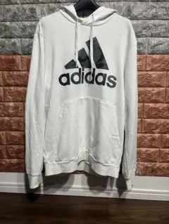 adidas ホワイト パーカー カモフラージュロゴ