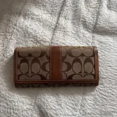 COACH コーチ 長財布 二つ折り シグネチャー ブラウン レディース 財布