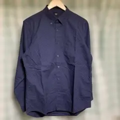 UNIQLO ネイビー ドット柄 ワイシャツ