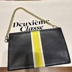 CÉLERI レザー ストライプポーチ