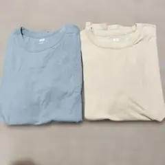 UNIQLO Uクルーネック Tシャツ 2枚セット XLブルーとナチュラル